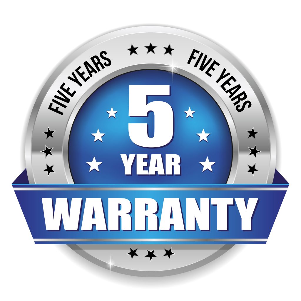 5 Year Warranty